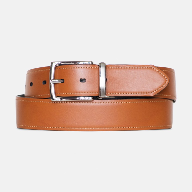 Black Men's Nautica Reversible Pebbled Belts | figX67jj