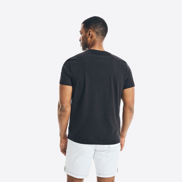 Black Men's Nautica Sustainably Crafted Sailing Club Graphic T Shirts | qK5K48R6