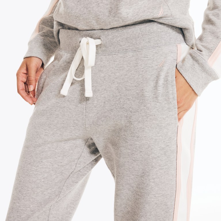 Black Women's Nautica Colorblock Stretch-fleece Jogger Sweatshirts | IPNuE51G