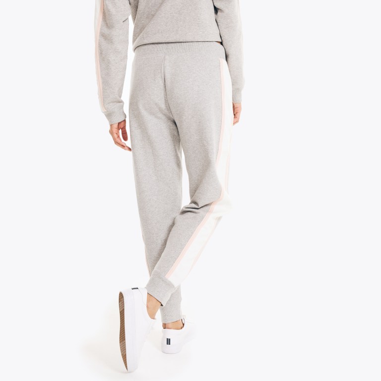 Black Women's Nautica Colorblock Stretch-fleece Jogger Sweatshirts | IPNuE51G