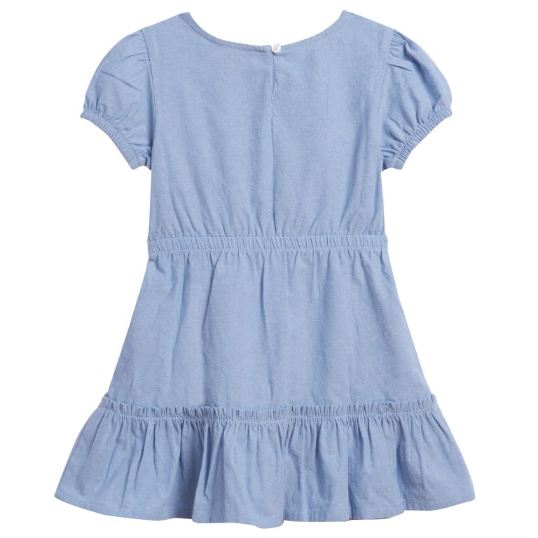 Blue Girls' Nautica Little Puff-sleeve Chambray (4-7) Dress | B3bBF6tC