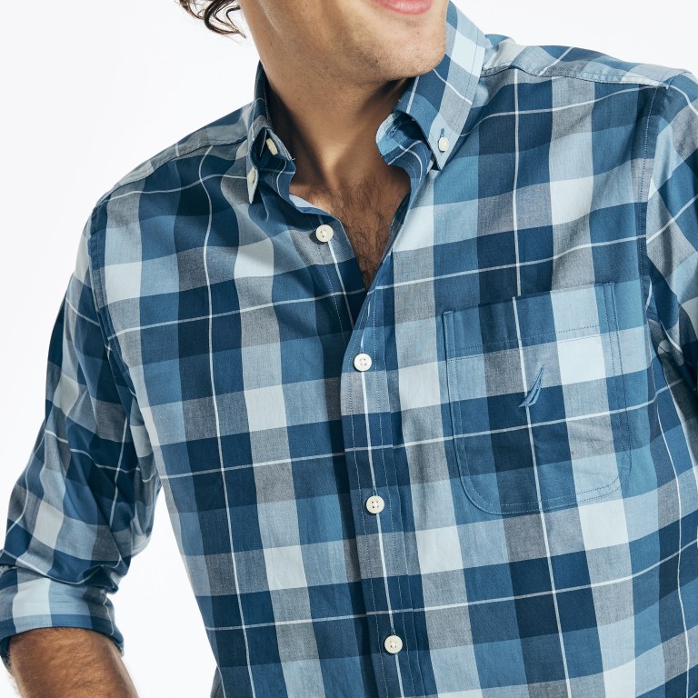 Blue Men's Nautica Plaid Shirts | ZEvpUuRp