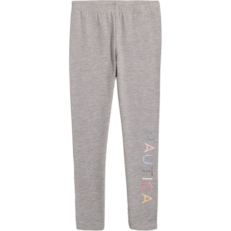 Grey Girls\' Nautica Little Glitter Logo (4-7) Leggings | LxeHNKh9