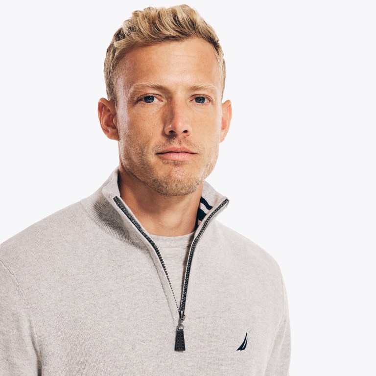 Grey Men's Nautica Navtech Quarter-zip Sweaters | gVN3jjjx