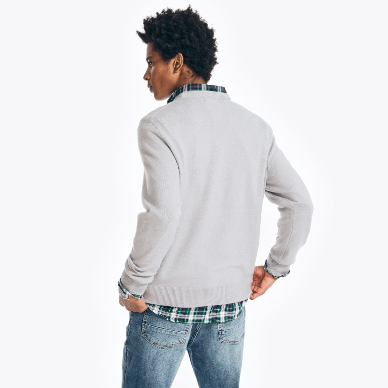 Grey Men's Nautica Sustainably Crafted Crewneck Sweaters | zCt8nwVb