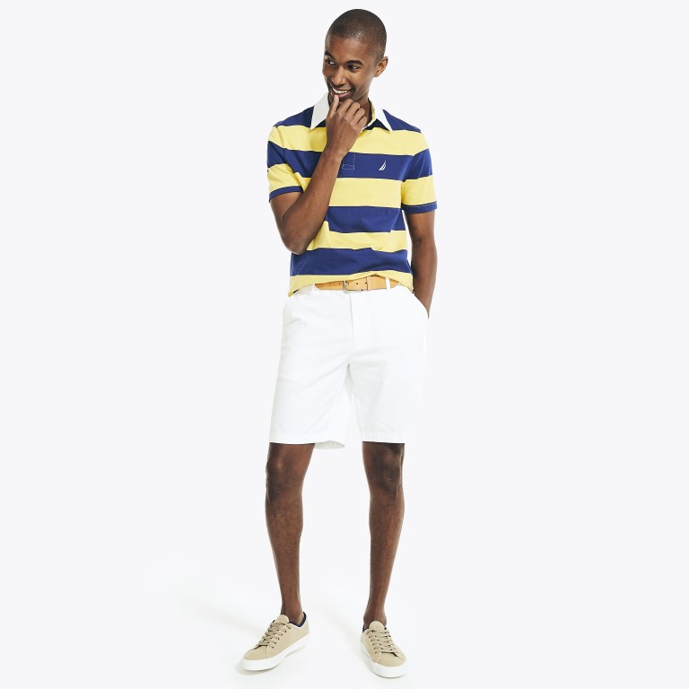 Light Yellow Men's Nautica Classic Fit Striped Polo Shirts | 0bXTomwS