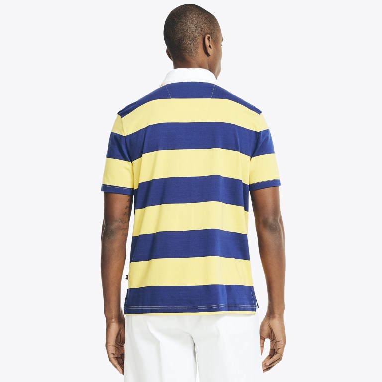Light Yellow Men's Nautica Classic Fit Striped Polo Shirts | 0bXTomwS