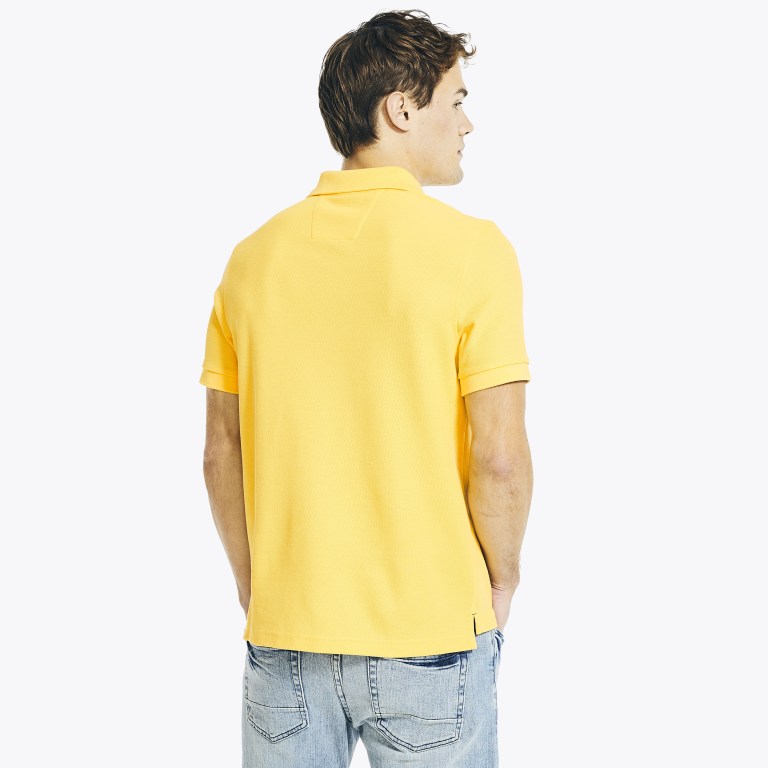 Light Yellow Men's Nautica Sustainably Crafted Deck Polo Shirts | T5l8P9er