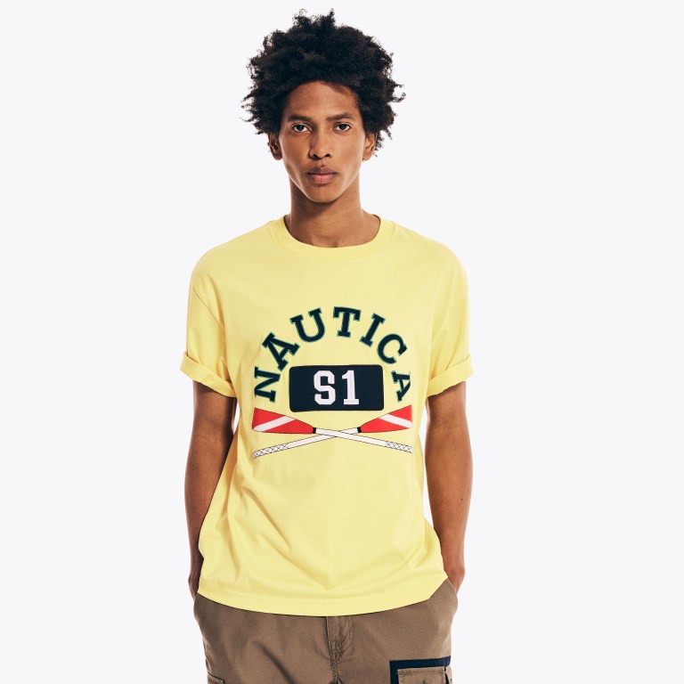 Light Yellow Men\'s Nautica Urban Necessities X Nautica Graphic T Shirts | qz1d3IzU