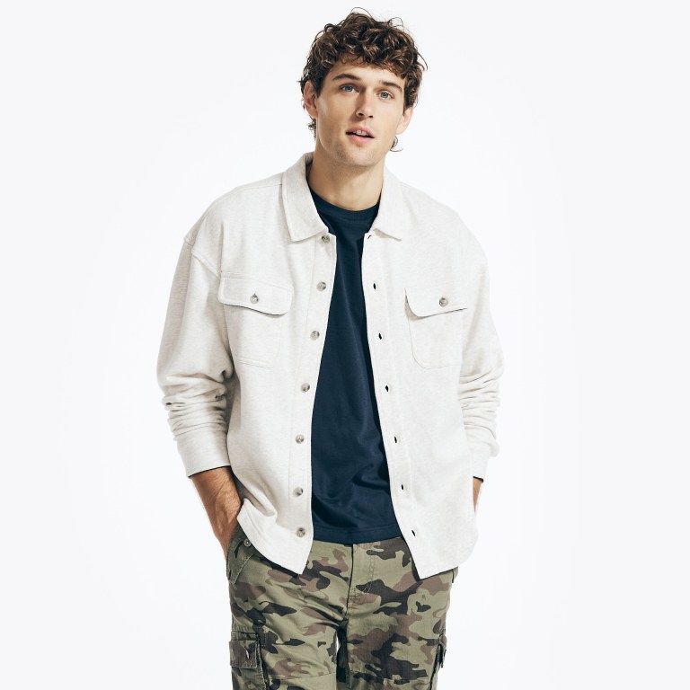 Multicolor Men's Nautica Fleece Button-up Shirts | ivsocVKJ
