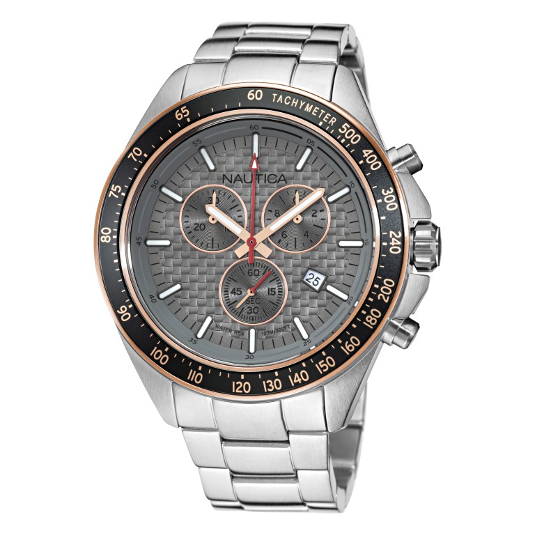 Multicolor Men\'s Nautica Ocean Beach Chronograph Stainless Steel Watches | 6sSTxH59