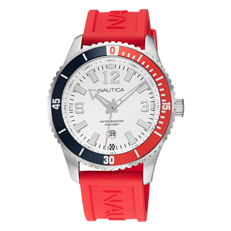 Multicolor Men\'s Nautica Pacific Beach Stainless Steel And Silicone 3-hand Watches | xyDggY00