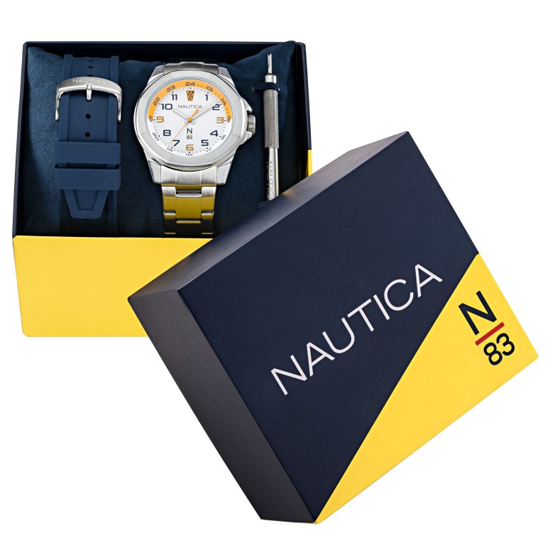 Multicolor Men's Nautica Stainless Steel And Silicone Box Set Watches | WxteuyHE