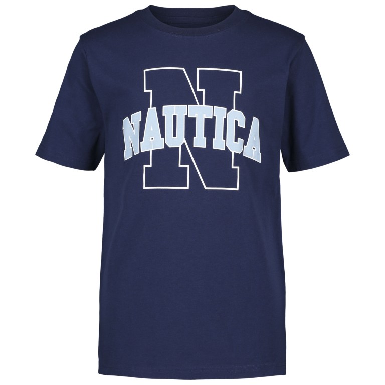 Navy Boys\' Nautica Little Throwback Graphic (4-7) T Shirts | J5yO75UZ
