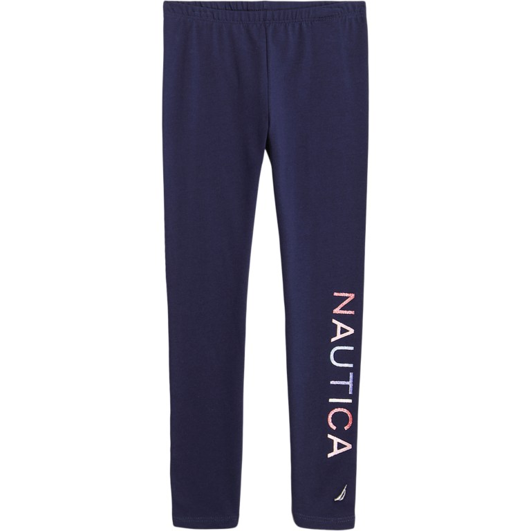 Navy Girls\' Nautica Toddler Glitter Logo (2t-4t) Leggings | a6WuG3ho