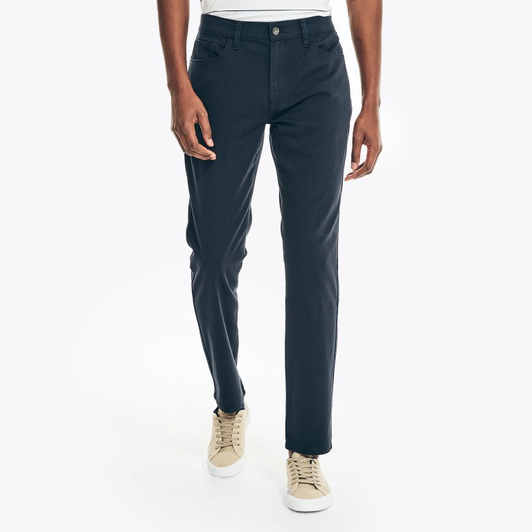 Navy Men\'s Nautica Slim Fit Stretch Pants | KNuzOXWF