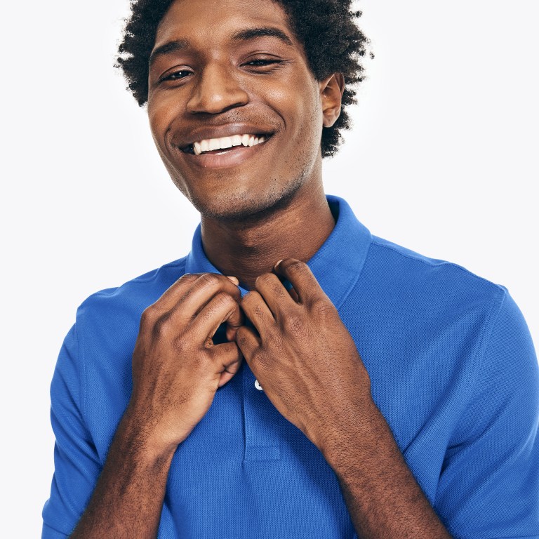 Navy Men's Nautica Sustainably Crafted Deck Polo Shirts | nAHMYOki