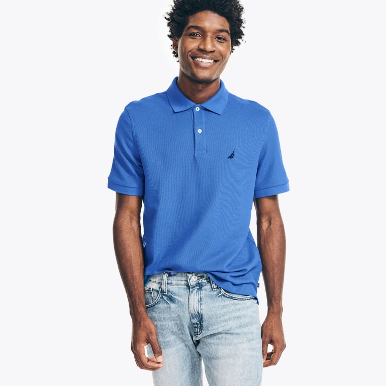 Navy Men\'s Nautica Sustainably Crafted Deck Polo Shirts | nAHMYOki
