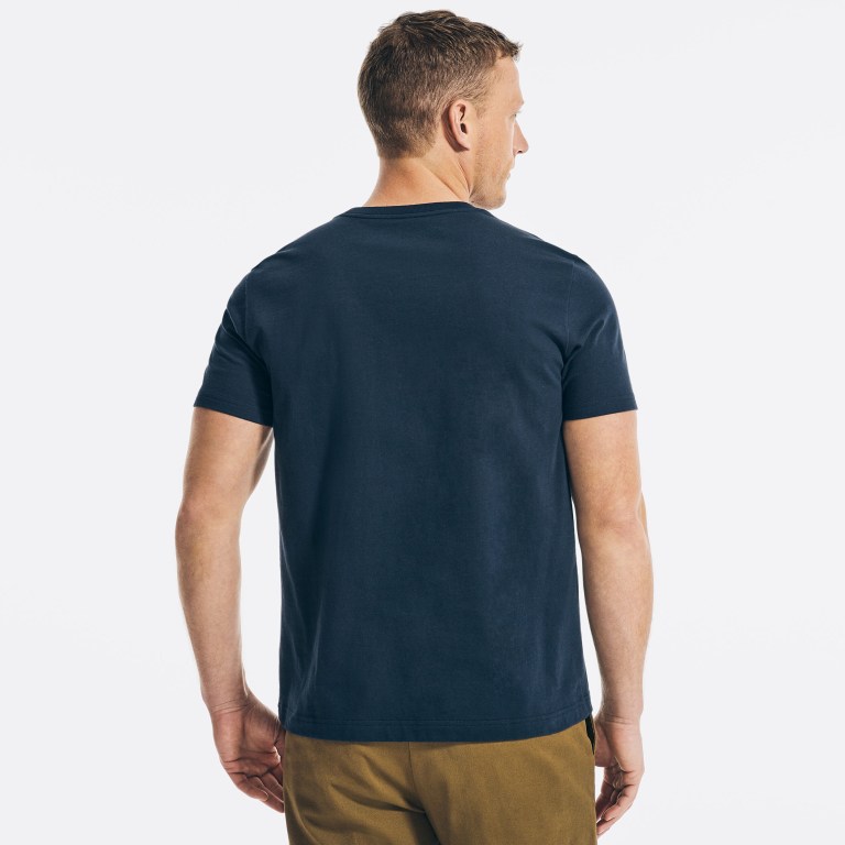 Navy Men's Nautica Sustainably Crafted Ns-83 Graphic T Shirts | Ni2yXxOs