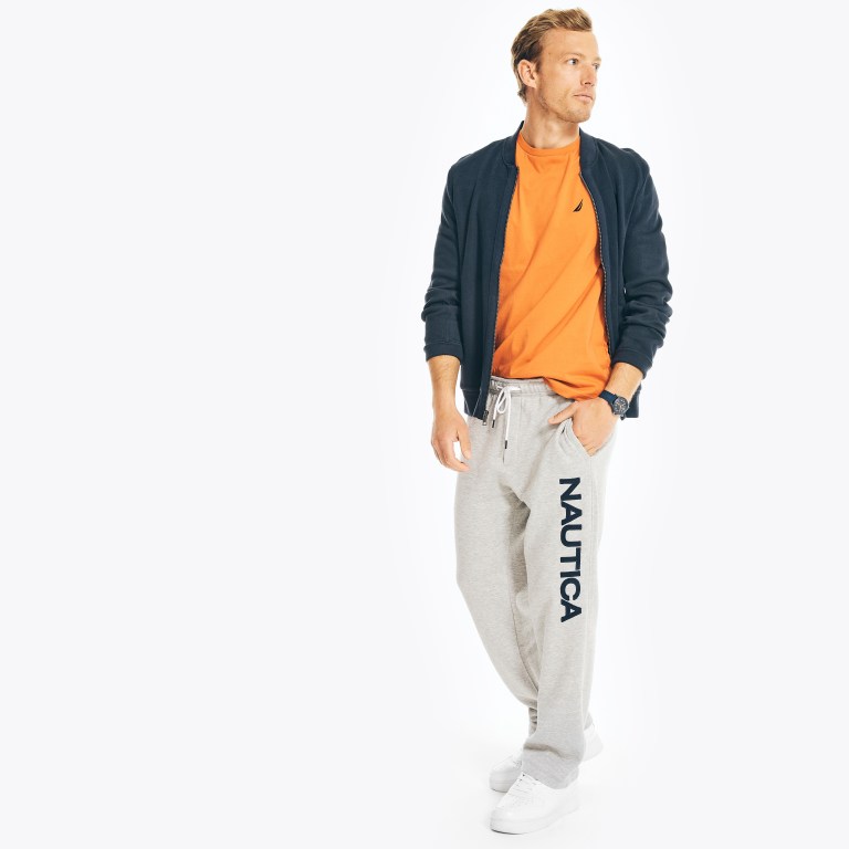 Orange Men's Nautica Solid Crewneck T Shirts | OhvVOdEx