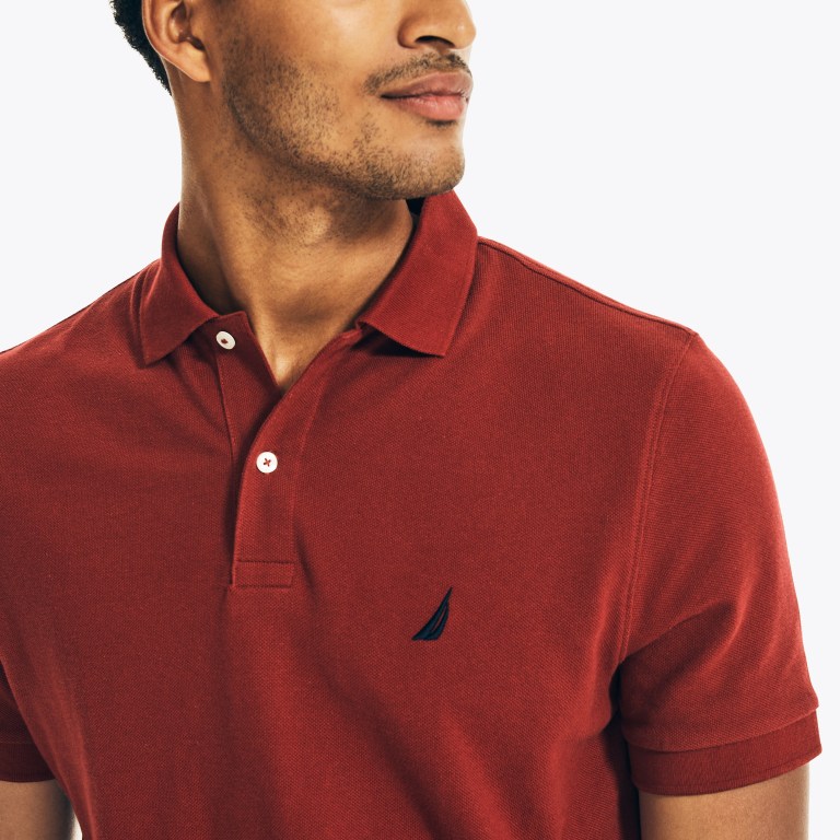 Red Men's Nautica Classic Fit Deck Polo Shirts | cX1gTb68