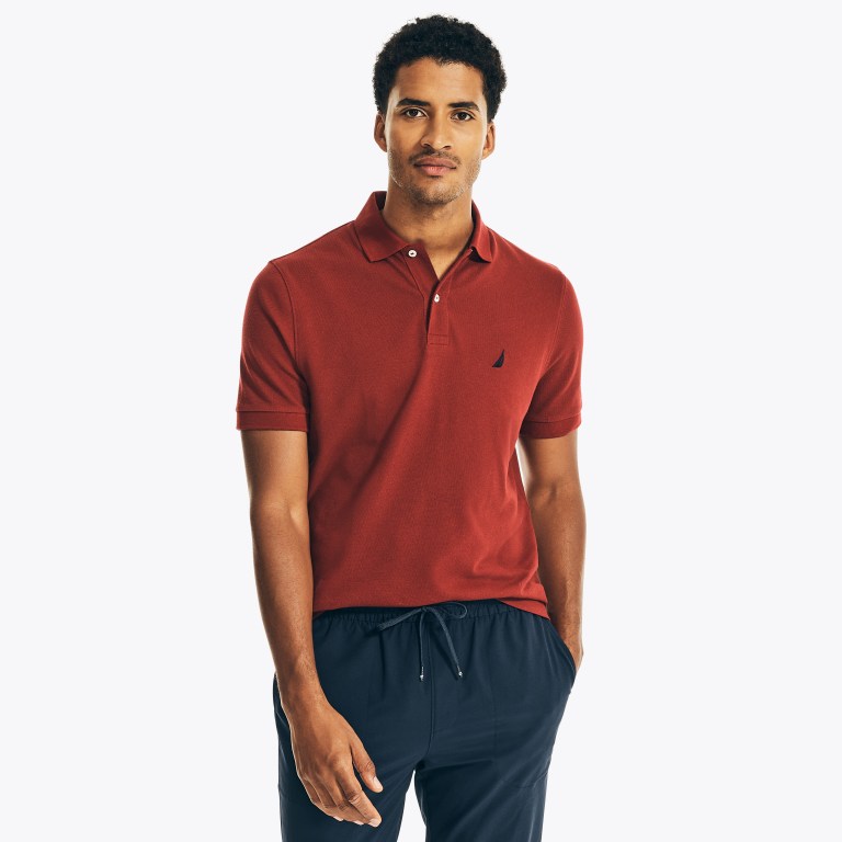 Red Men\'s Nautica Classic Fit Deck Polo Shirts | cX1gTb68