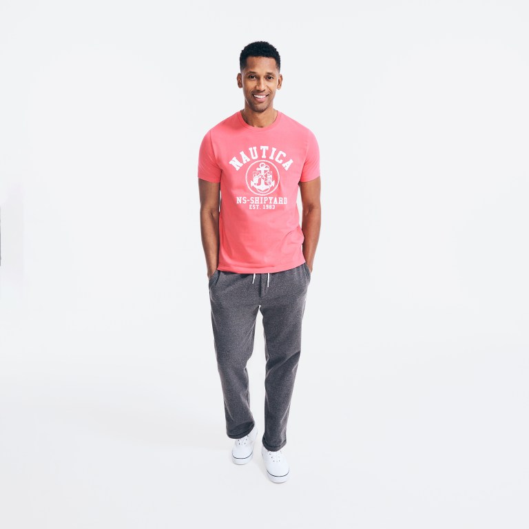 Red Men's Nautica Sustainably Crafted Ns-83 Graphic T Shirts | vzMlSq5u