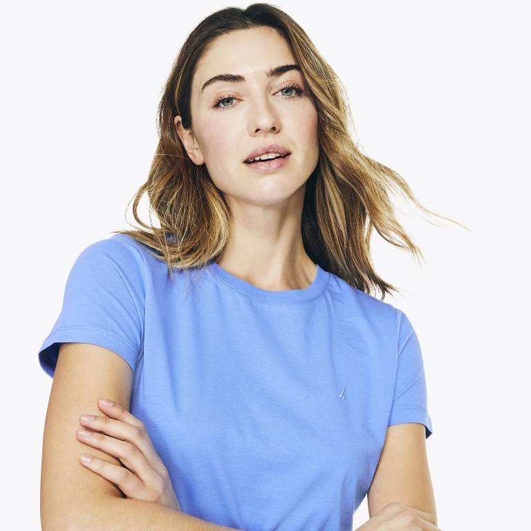 Wash Women's Nautica Solid Crewneck T Shirts | rrH6L7r0