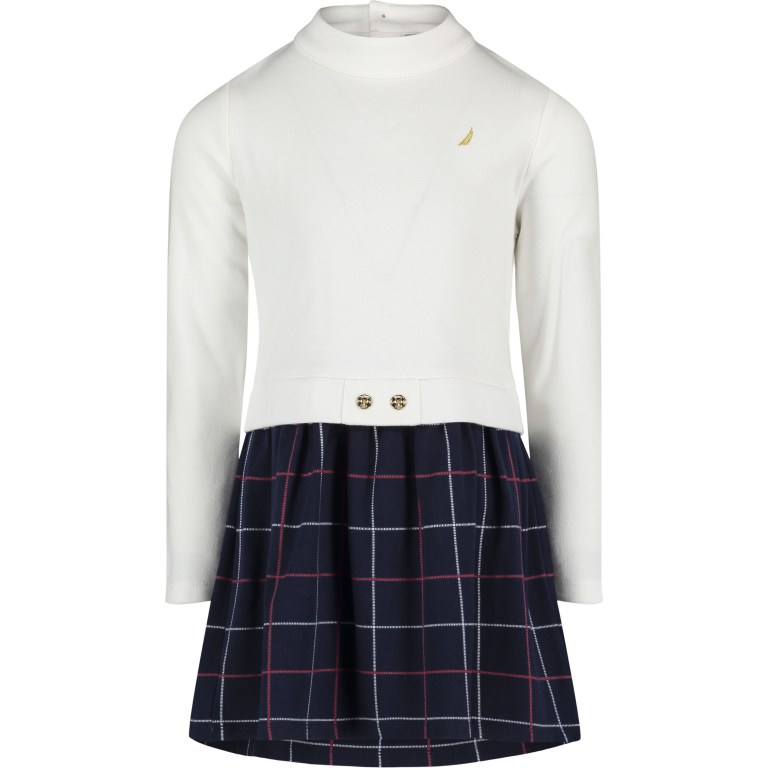 White Girls\' Nautica Windowpane (8-16) Dress | BOWpJ0N4