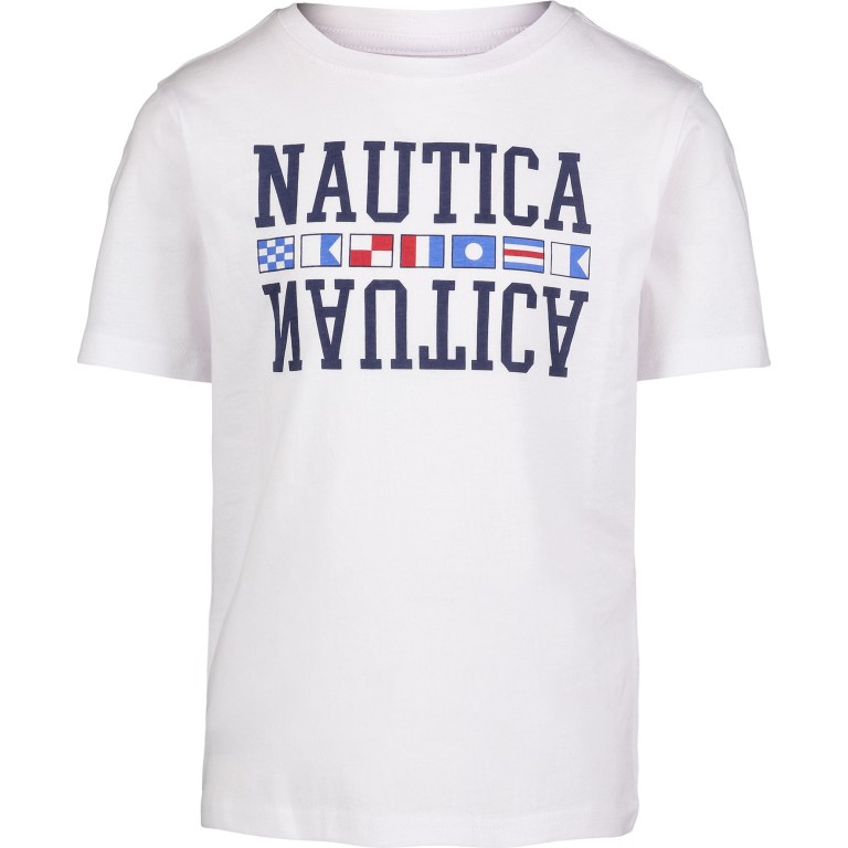 White Wash Boys\' Nautica Little Flag Graphic (4-7) T Shirts | c1vvPGFb
