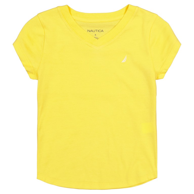 Yellow Girls\' Nautica Little V-neck (4-7) T Shirts | 09KTRJFl