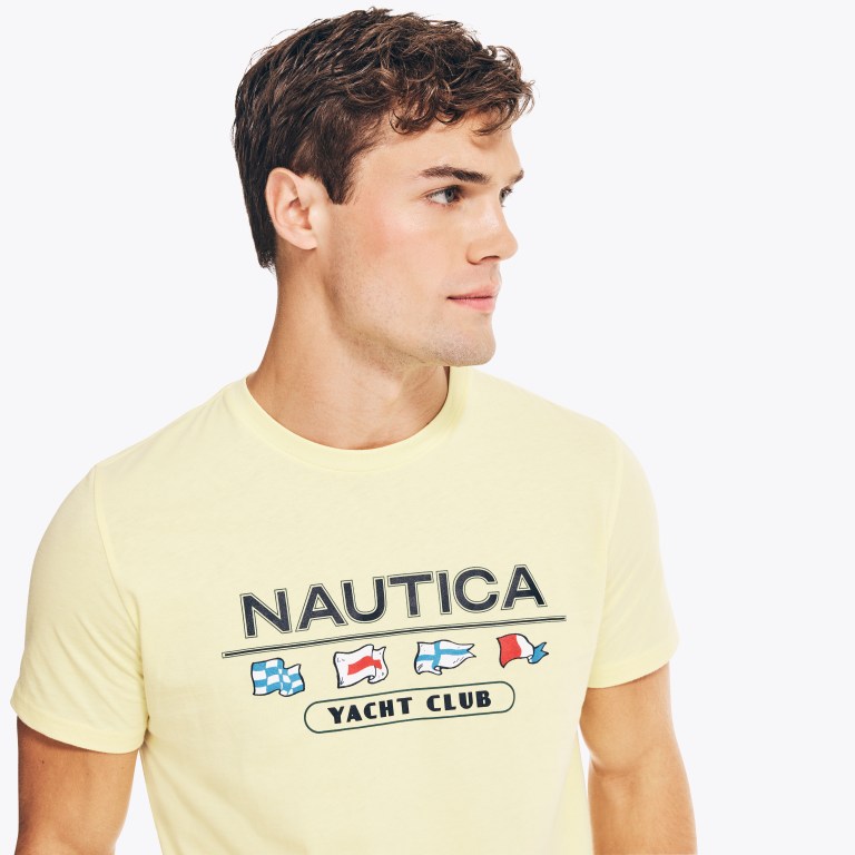 Yellow Men's Nautica Yacht Club Graphic T Shirts | yWff1KPB