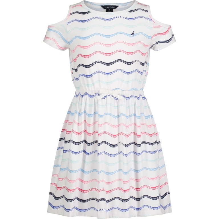 White Wash Girls' Nautica Toddler Multi Wave (2t-4t) Dress | 8S03rDLl